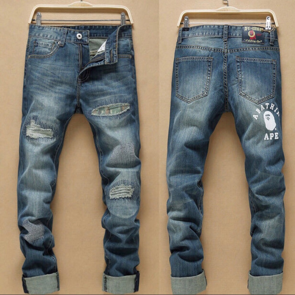 A bathing ape jeans